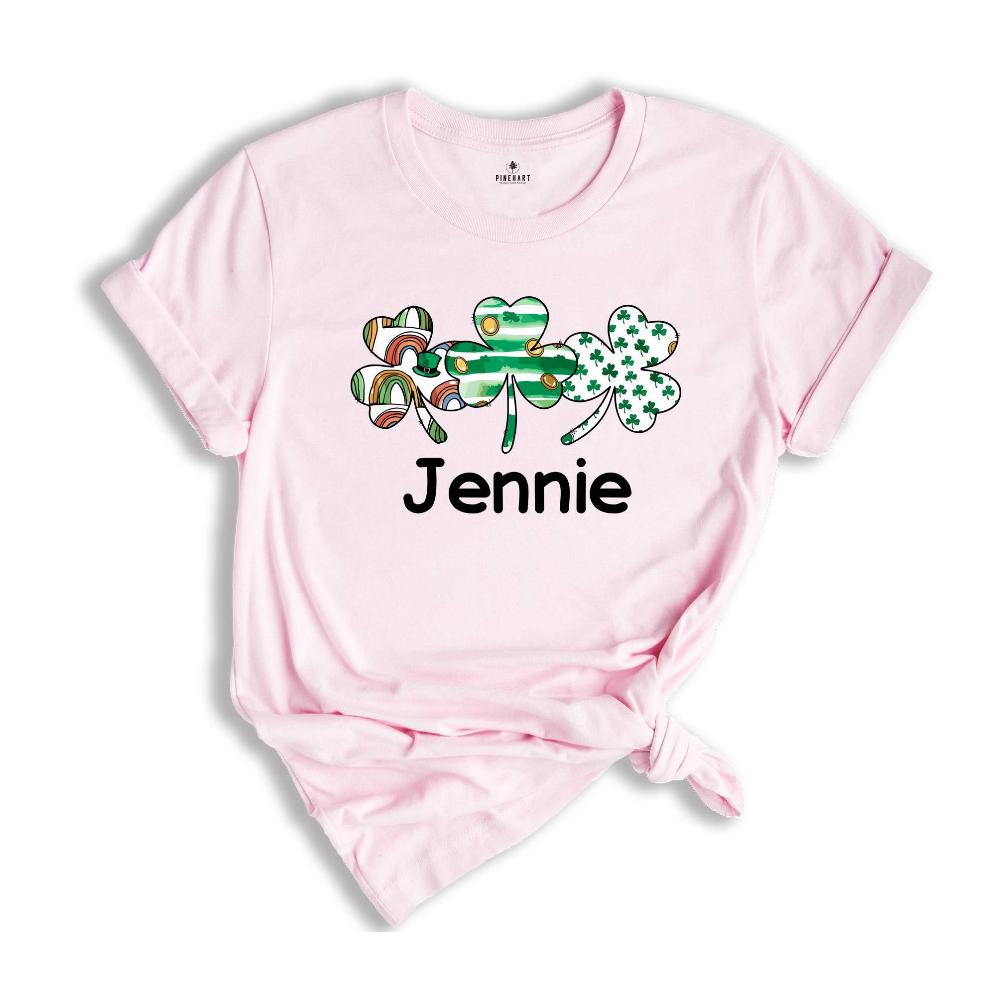 Custom Shamrock Name Shirt, Custom Name St Patrick's Day, Personalized Clover Shirt, Irish Shirt, Lucky Shirt, Shamrock Shirt, Custom Name