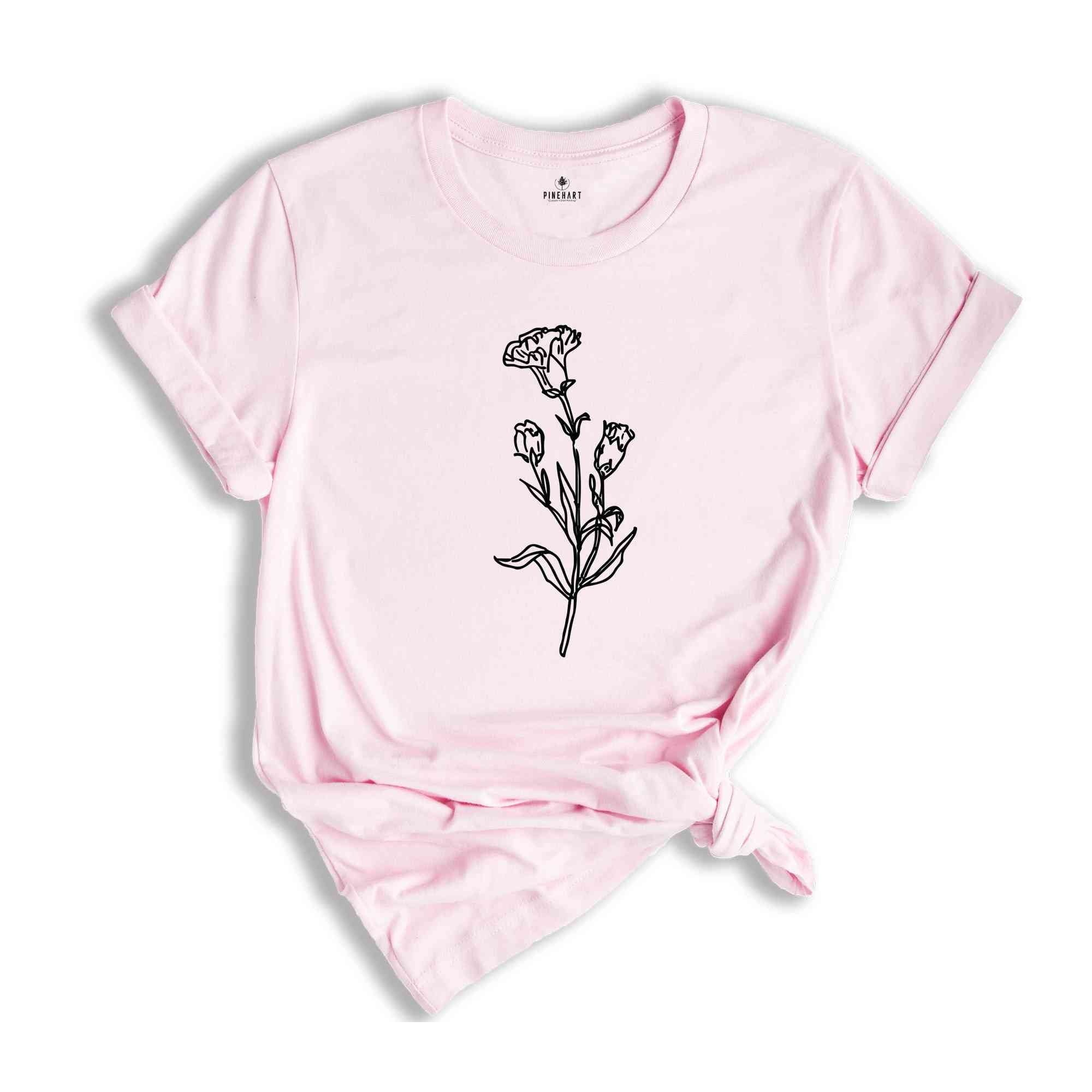 Carnation Flower Shirt, January Flower Shirt, January Birthday Shirt, Birthday Shirt, Birth Month Flower Shirt, Flower Shirt