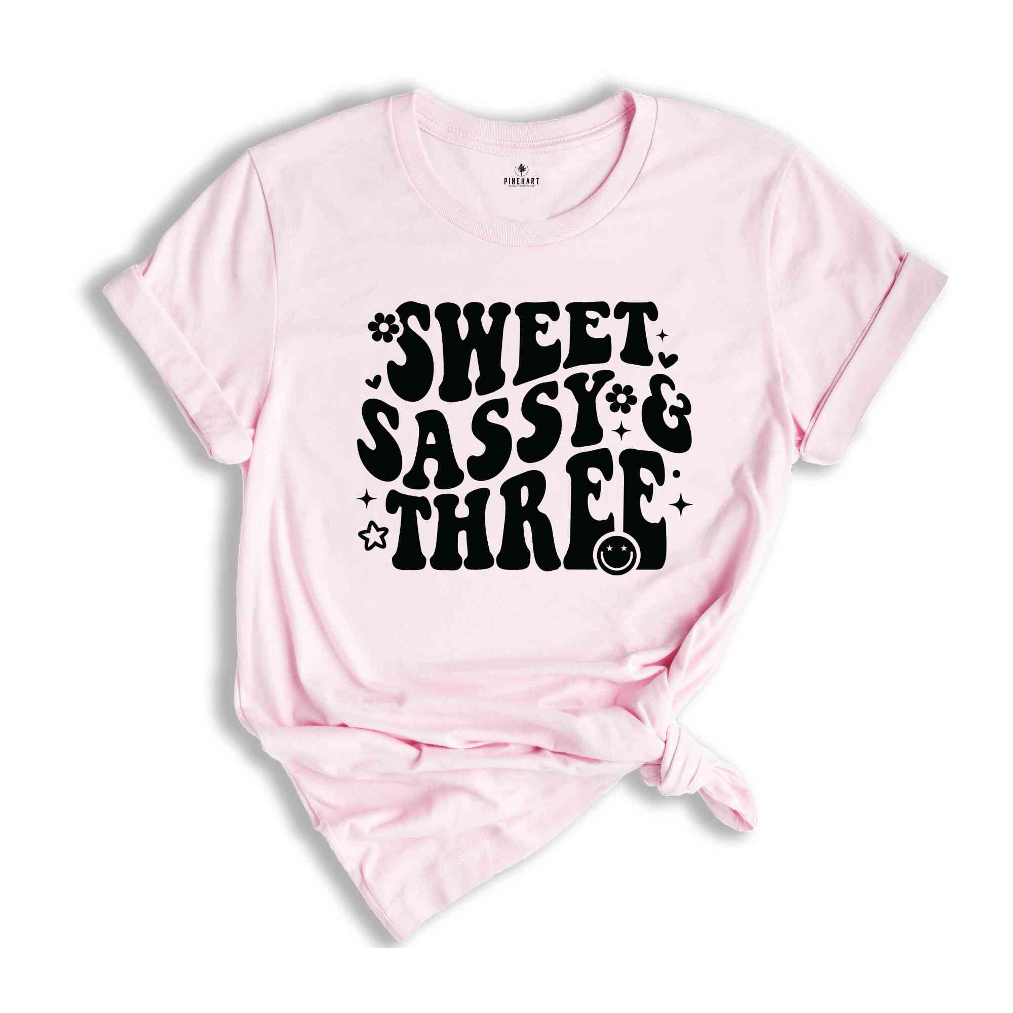 Sweet Sassy Three Shirt, Birthday Girl Shirt, Cute Birthday Shirt, Tie Dye Shirt, Birthday Party Shirt Girl, Birthday Gift, Kids Tshirt