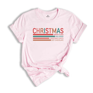 Retro Christmas Shirt, Christmas Shirt, Santa Claus Shirt, Hallmark Shirt, Christmas Lights Shirt, Hot Chocolate Shirt