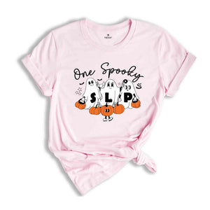 One Spooky SLP T-Shirt, Speech Therapy Halloween Shirt Halloween Speech Therapist T-Shirt, Spooky SLP Gifts