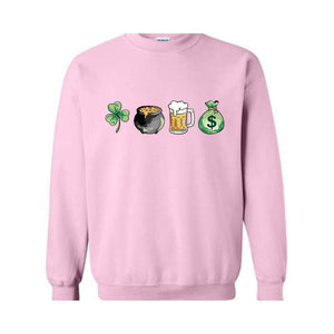 St Patrick's Day Sweatshirt, Shamrock Hoodie, Cute St. Patrick's Day Hoodie, Lucky Hoodie, Four Leaf Clover Hoodie, St. Patty's Day