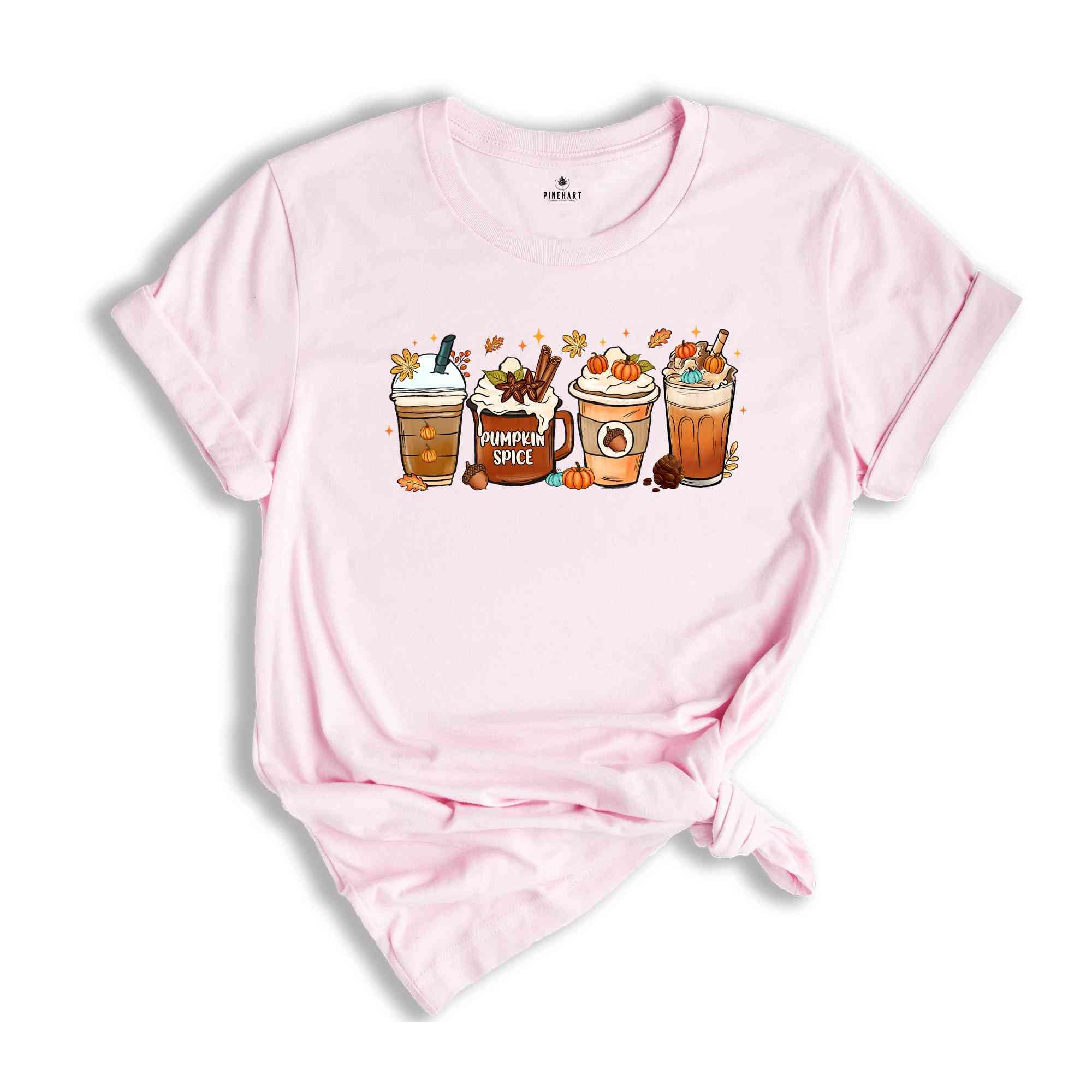 Fall Coffee Pumpkin T-Shirt, Halloween Shirt, Coffee Latte Shirt, Fall Shirt, Retro Halloween Shirt, Pumpkin Coffee Shirt