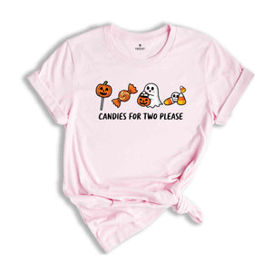 Candies For Two Please Shirt, Halloween Pregnancy Shirt, Fall Shirt, Pregnancy Reveal Halloween Tee, Spooky Gift, Future Mom Shirt