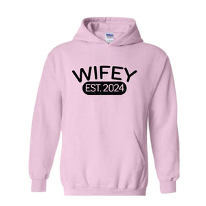 Wifey Hoodie , Wedding Gift Hoodie , Gift for Bride, New Wife Hoodie , Bridal Shower Hoodie , Newlywed Honeymoon Hoodie