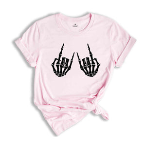 Skeleton Hand Shirt, Skeleton Shirt, Horror Gift, Skeleton Rock Shirt, Rock and Roll Shirt, Halloween Shirt, Rock Halloween Shirt