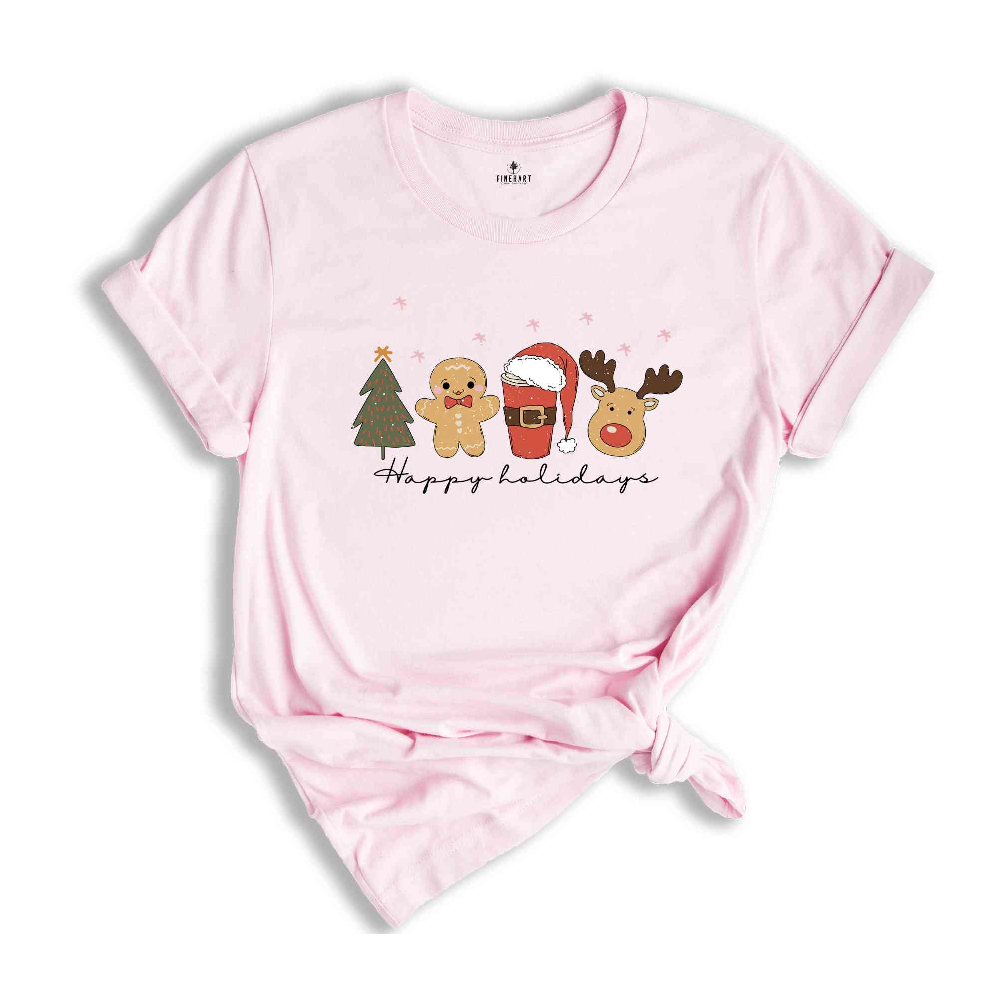 Happy Holidays Shirt, Cute Christmas Shirt, Gingerbread Shirt, Christmas Tree Shirt, Christmas Party Shirt, Holiday Shirt, New Year Shirt