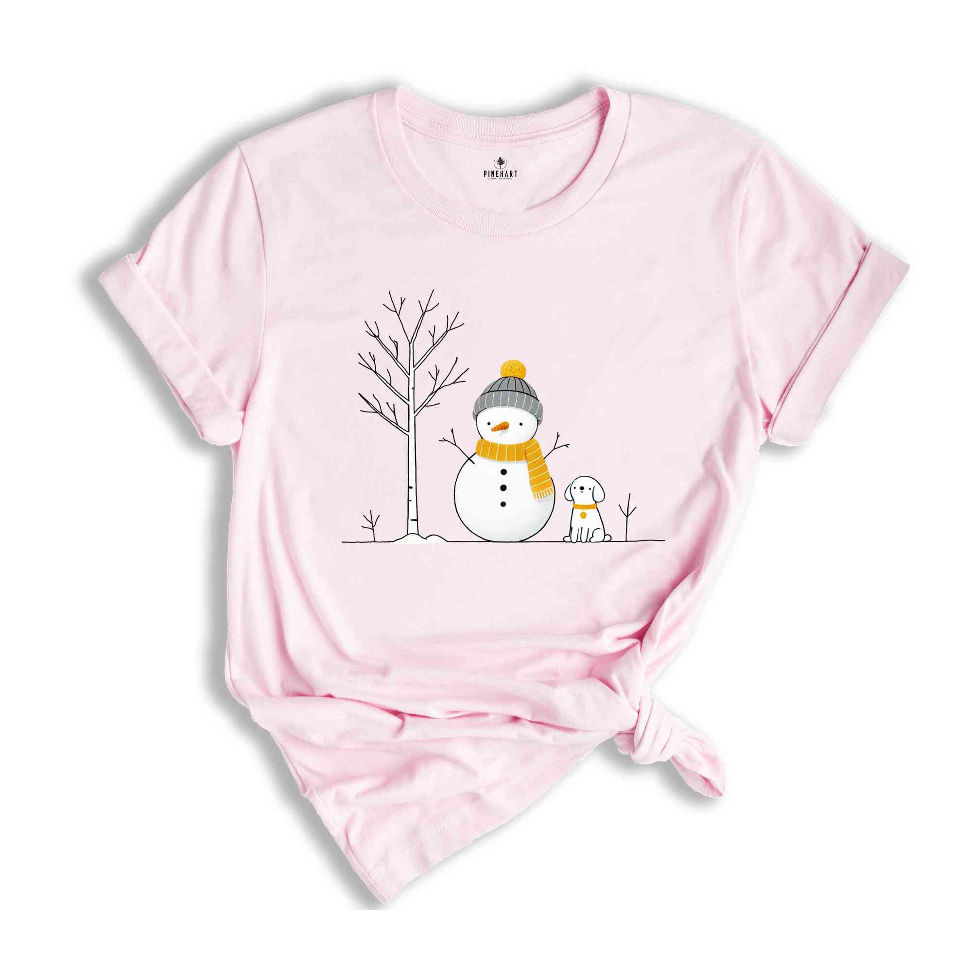 Christmas Snowman And Dog Shirt, Christmas Tree Shirt, Snowman Shirt, Dog Lover Christmas Shirt, Christmas Shirt, Snowman Shirt, Tree Shirt