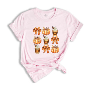 Retro Fall Pumpkin Bow Shirt, Fall Coquette Bow, Autumn Pumpkin Tee, Fall T-Shirt, Autumn Lover Shirt, Autumn Bow Shirt