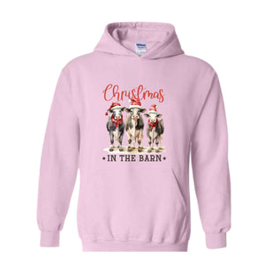 Christmas In The Barn Sweatshirt, Christmas Sweatshirt, Christmas Cow Sweatshirt, Christmas Gifts, Christmas Sweater