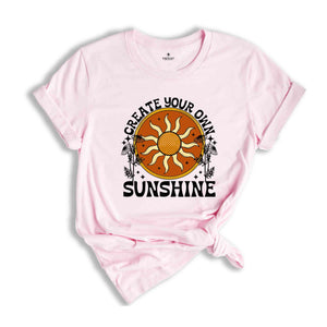 Create Your Own Sunshine Shirt, Boho Summer T-Shirt, Boho Daisy Tee, Women's Retro T-Shirt, Sun Shirt