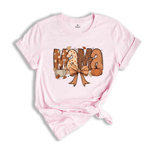 Fall Mama Shirt, Fall Mom T-Shirt, Fall Mama Coquette Pumpkin Mama Shirt, Fall Season Mom Gift, Fall Mama Tee, Halloween Mama Shirt