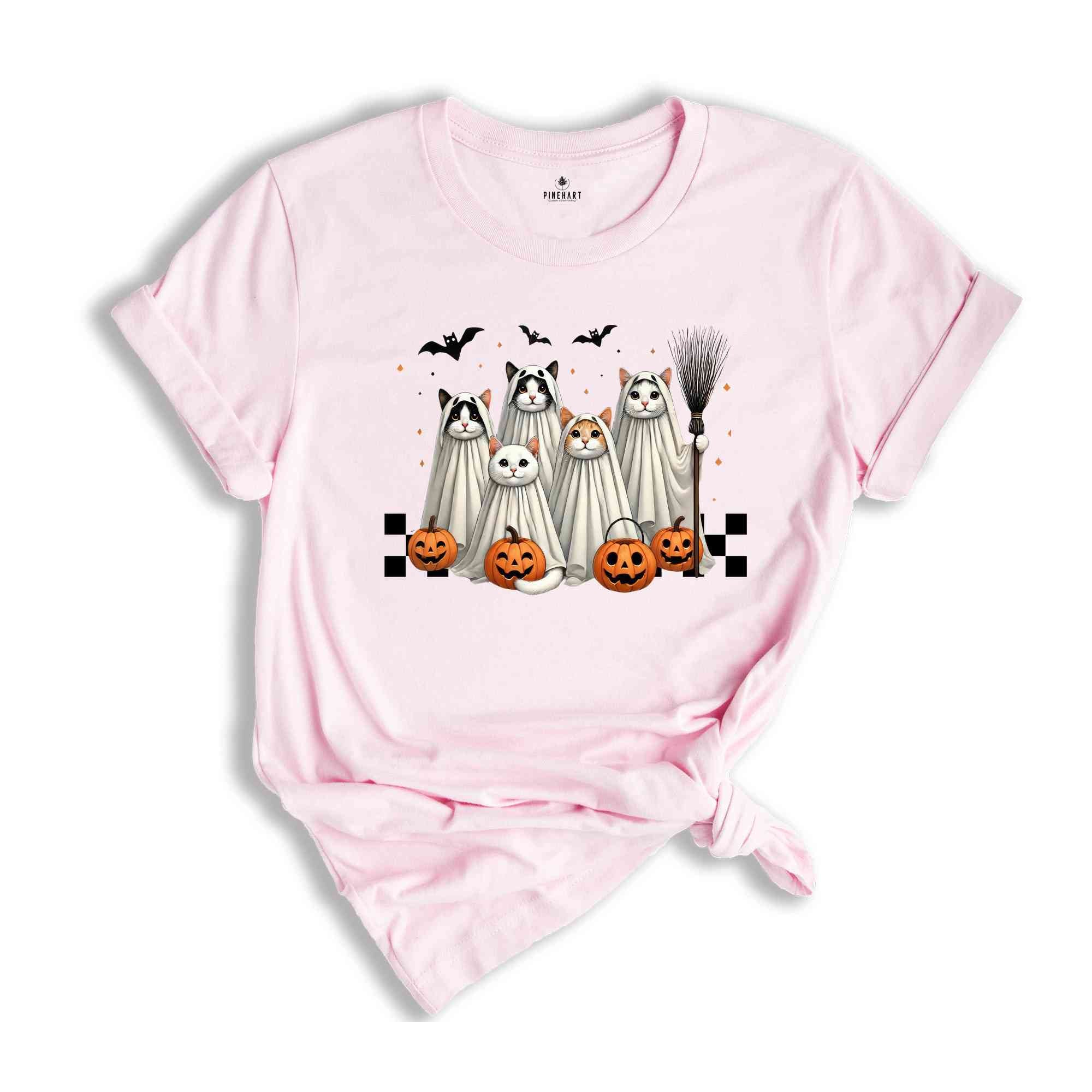 Halloween Ghost Cats Shirt, Halloween Cat Shirt, Ghost Cat Shirt, Cat Mama Shirt, Cat Lover Gift, Spooky Season Shirt, Ghost Shirt