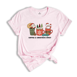 Coffee & Christmas Spirit Shirt, Santa Shirt, Christmas Tree Shirt, Christmas Pajamas, New Year Shirt, Christmas Gift, Holiday Shirt