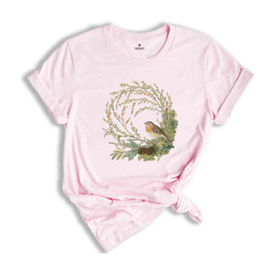 Bird Shirt, Watercolor Bird Branches, Bird Home Tshirt, Bird Cage Shirt, Bird Lover Shirt, Cute Bird Tee