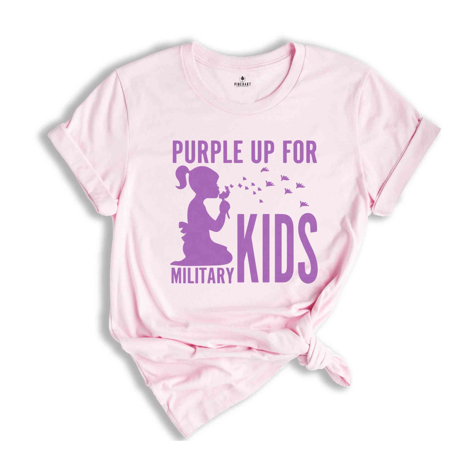 Purple Up for Military Kids Shirt, Military Child Month Awareness Shirt, Military Gifts for Kids, Military Kids Cotton Shirt