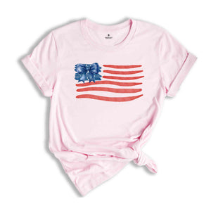 Coquette 4th of July T-Shirt, American Flag Shirt, Retro Independence Day Shirt, Fourth Of July Gifts