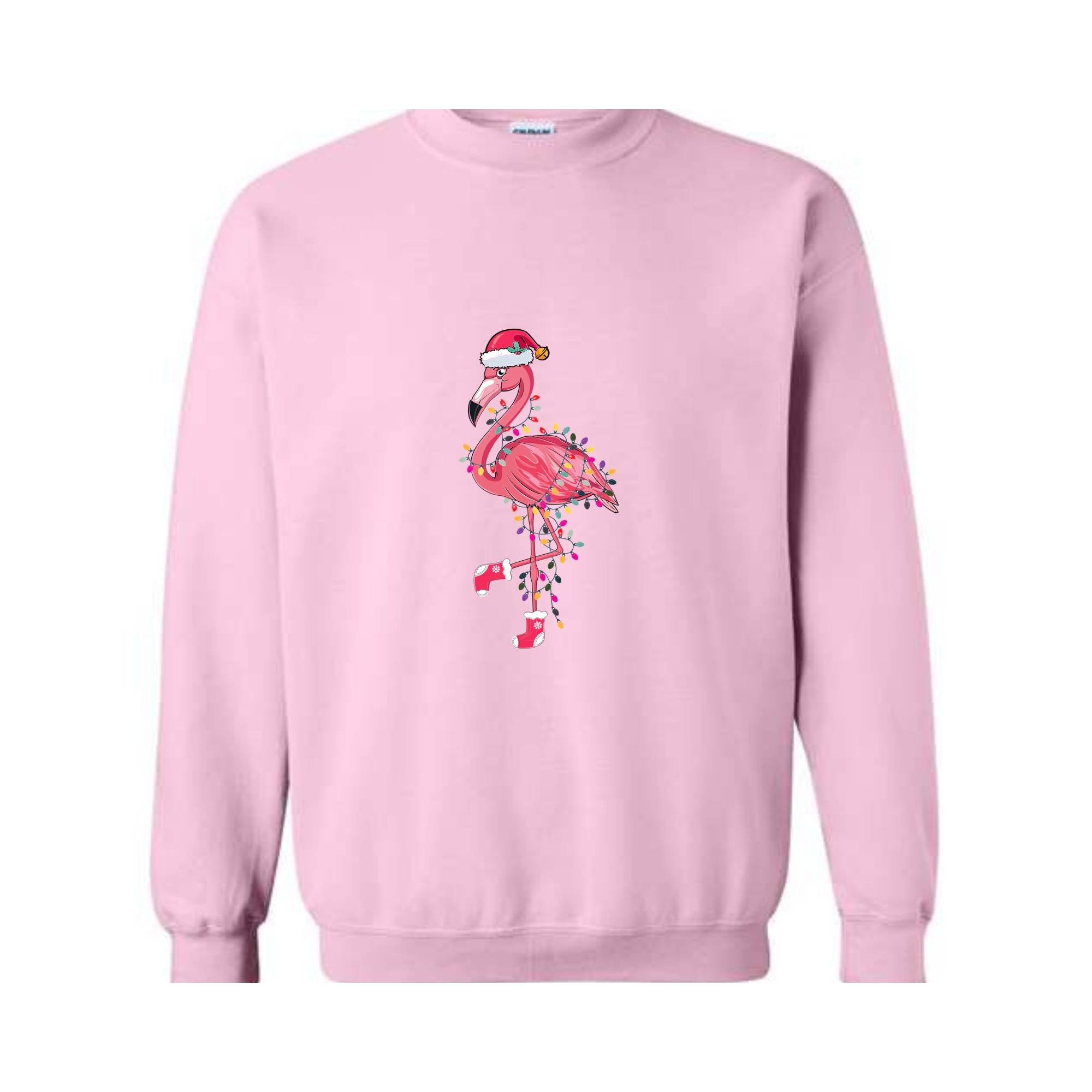 Chrismas Flamingo Sweatshirt, Cute Flamingo Sweater, Animal Christmas Sweatshirt, Santa Beach Sweatshirt, Tropical Christmas