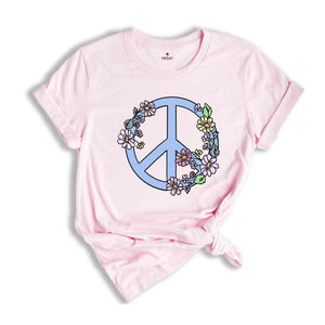 Peace Shirt, Peace Shirt, Floral Peace Sign Shirt, Peace Flower Shirt, Peace and Love Tee, Summer Shirt, Peace Sign Shirt