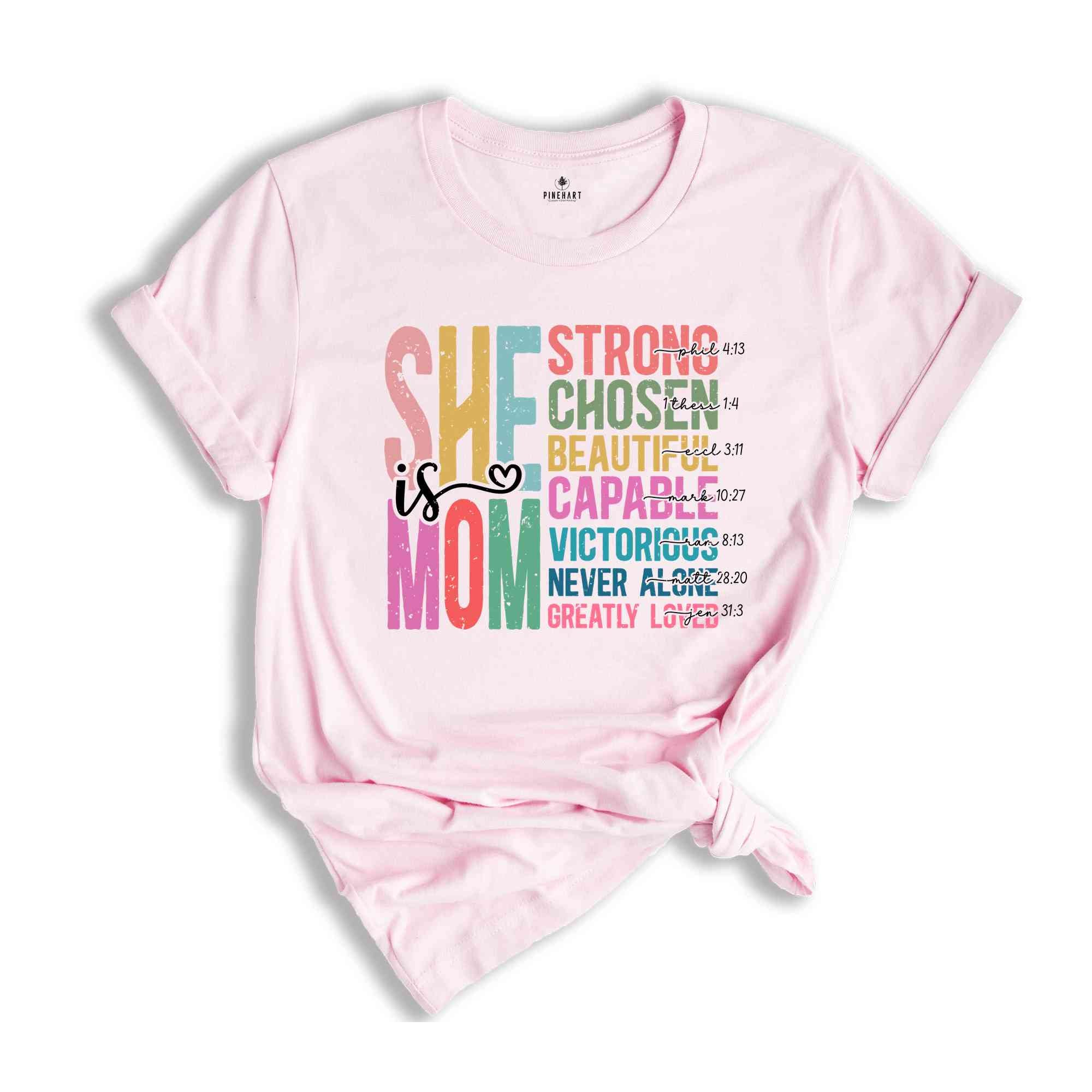 She Is Mom Shirt, Religious Mom Shirt, Christian Mom Shirt, Jesus Shirt, Bible Verse Shirt, Mother's Day Gift, Mother's Day Shirt