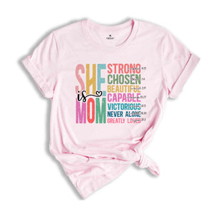 She Is Mom Shirt, Religious Mom Shirt, Christian Mom Shirt, Jesus Shirt, Bible Verse Shirt, Mother's Day Gift, Mother's Day Shirt