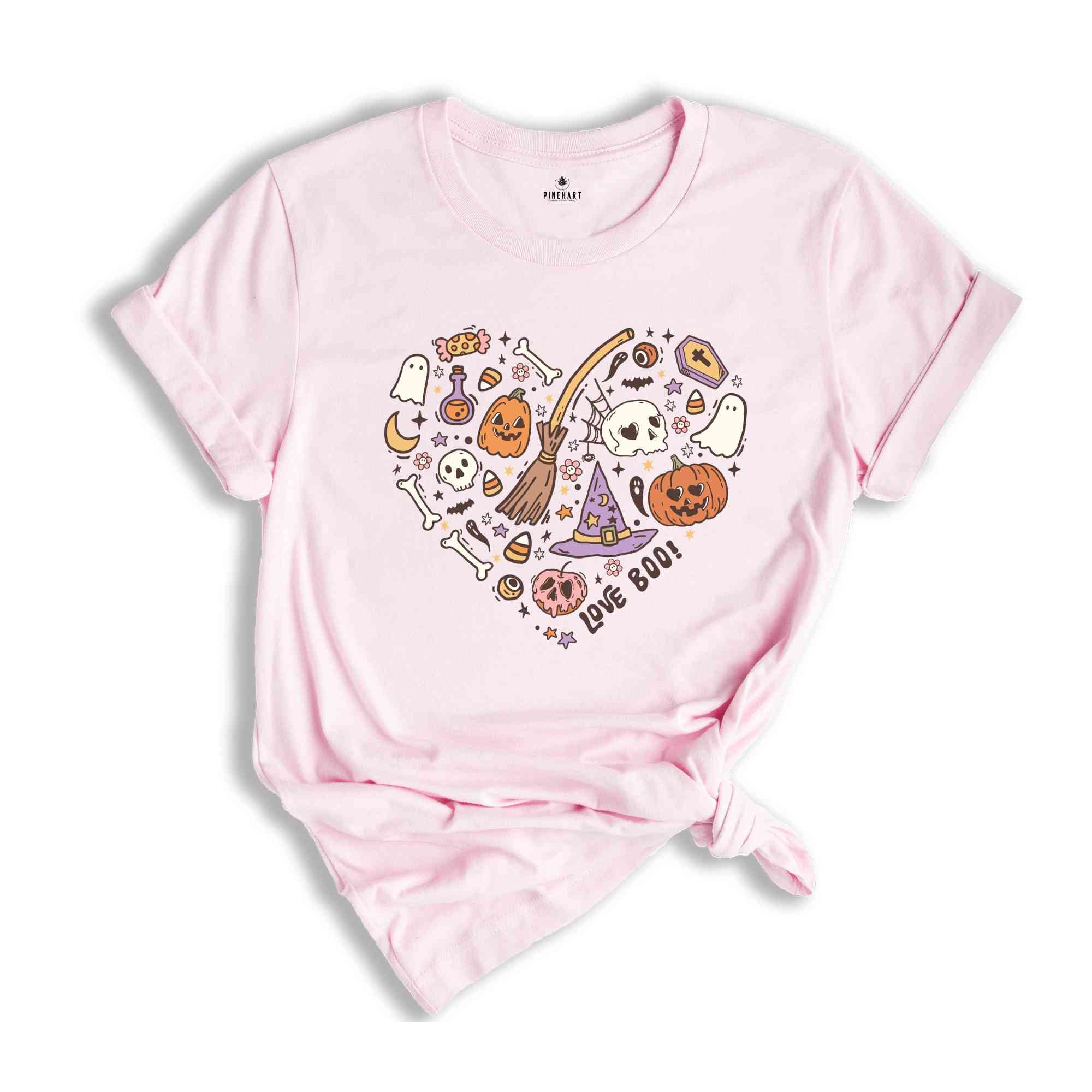 Halloween Doodles Heart Shirt, Love Boo Shirt, Halloween Heart Shirt, Halloween Shirt, Cute Halloween Shirt, Boo Shirt, Pumpkin Shirt