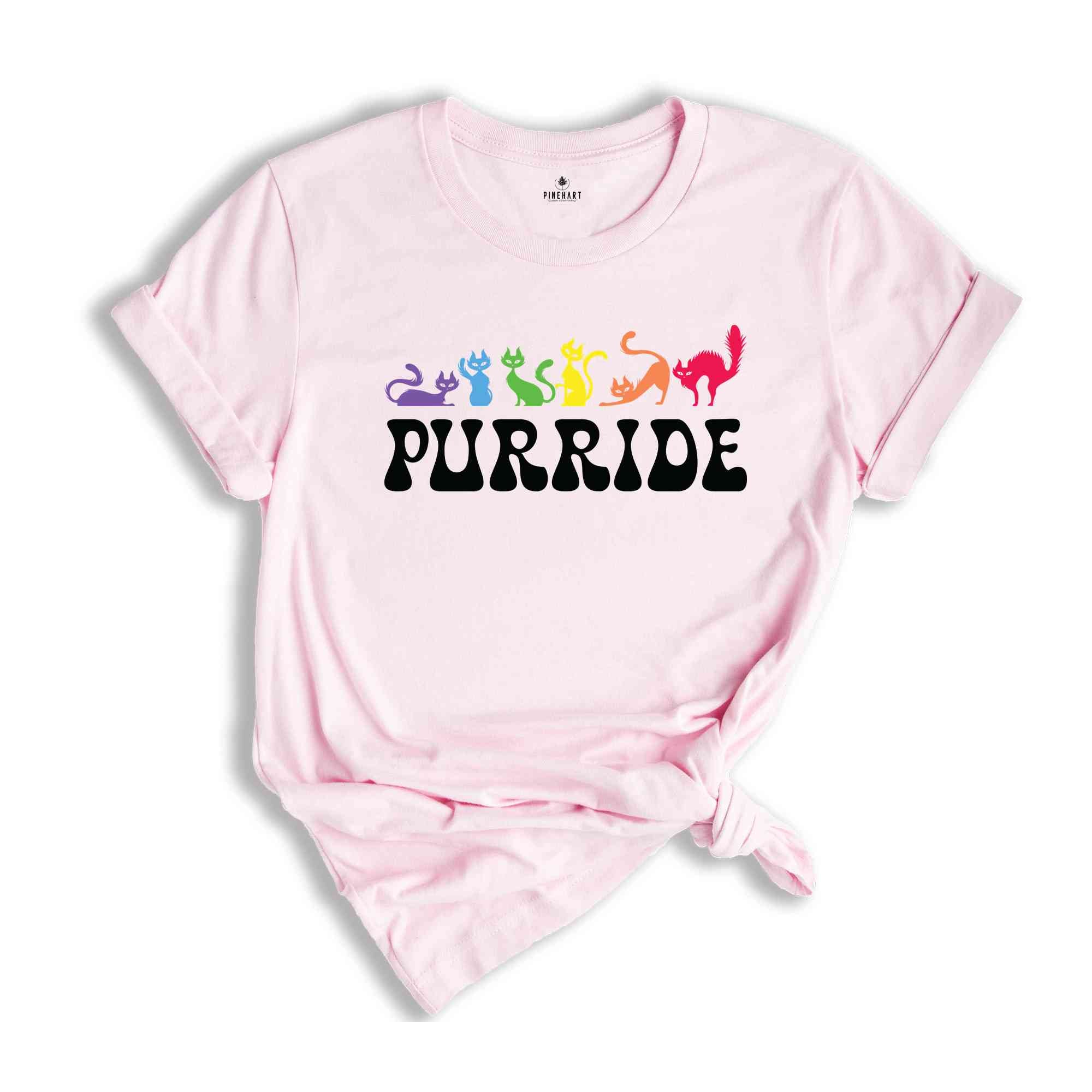 Purride Cat Shirt, LGBT Flag Shirt, Gay Pride Shirt, LGBTQ Shirt, Rainbow Pride Shirt, Cat Lover Gift, Rainbow Cat Shirt, Lesbian Gay Gift