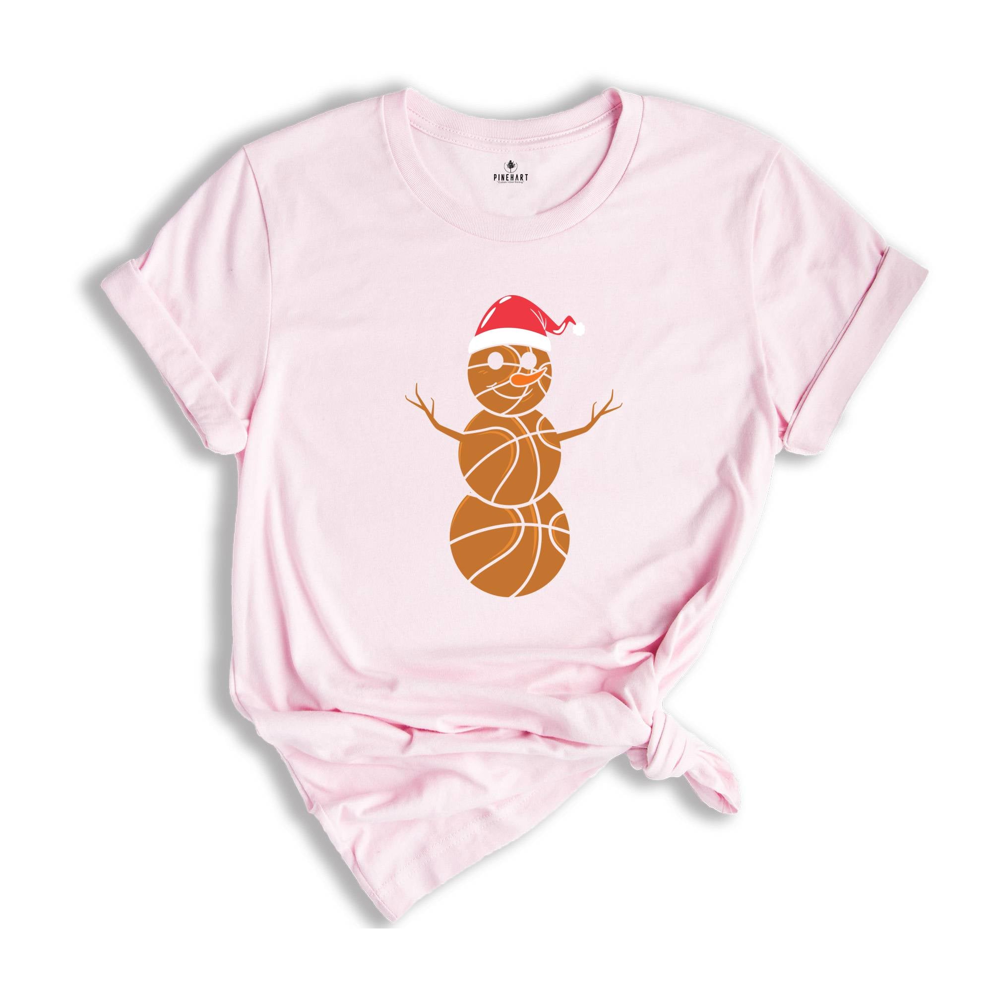 Christmas Basketball Snowman Shirt, Basketball Lover Christmas, Santa Claus Shirt, Snowman Shirt, Cute Christmas Gift, Sports Mom Shirt