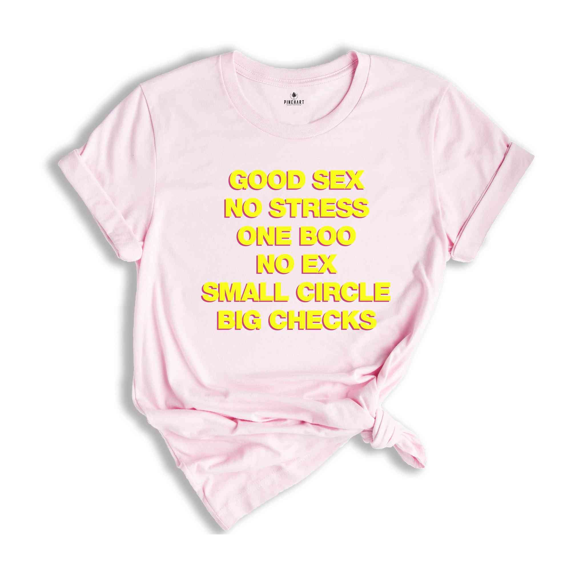 Good Sex No Stress One Boo No Ex Small Circle Big Checks Shirt, Sarcastic Shirts, Vintage Shirts, Inspirational Shirt