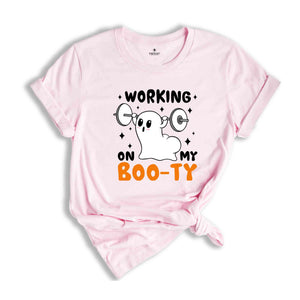 Working On My Booty Shirt, Girl Halloween Shirt, Gym Girl Shirt, Funny Halloween Tee, Spooky Season Shirt, Cute Halloween Tee, Fitness Shirt