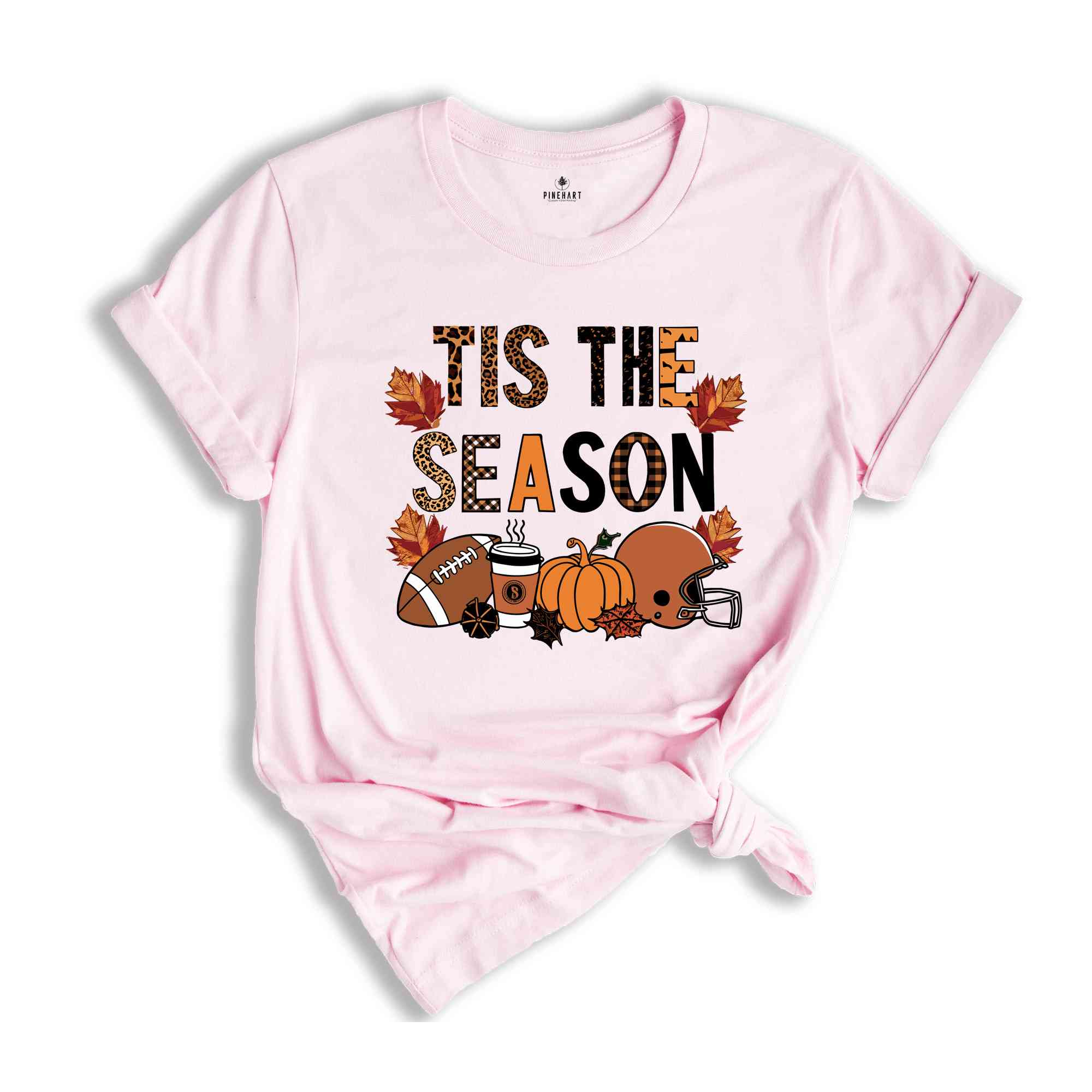 Tis The Season Shirt, Fall Vibes Shirt, Leopard Shirt, Fall Lover Gift, Good Vibes Shirt, Football Season Shirt, Cute Football Shirt