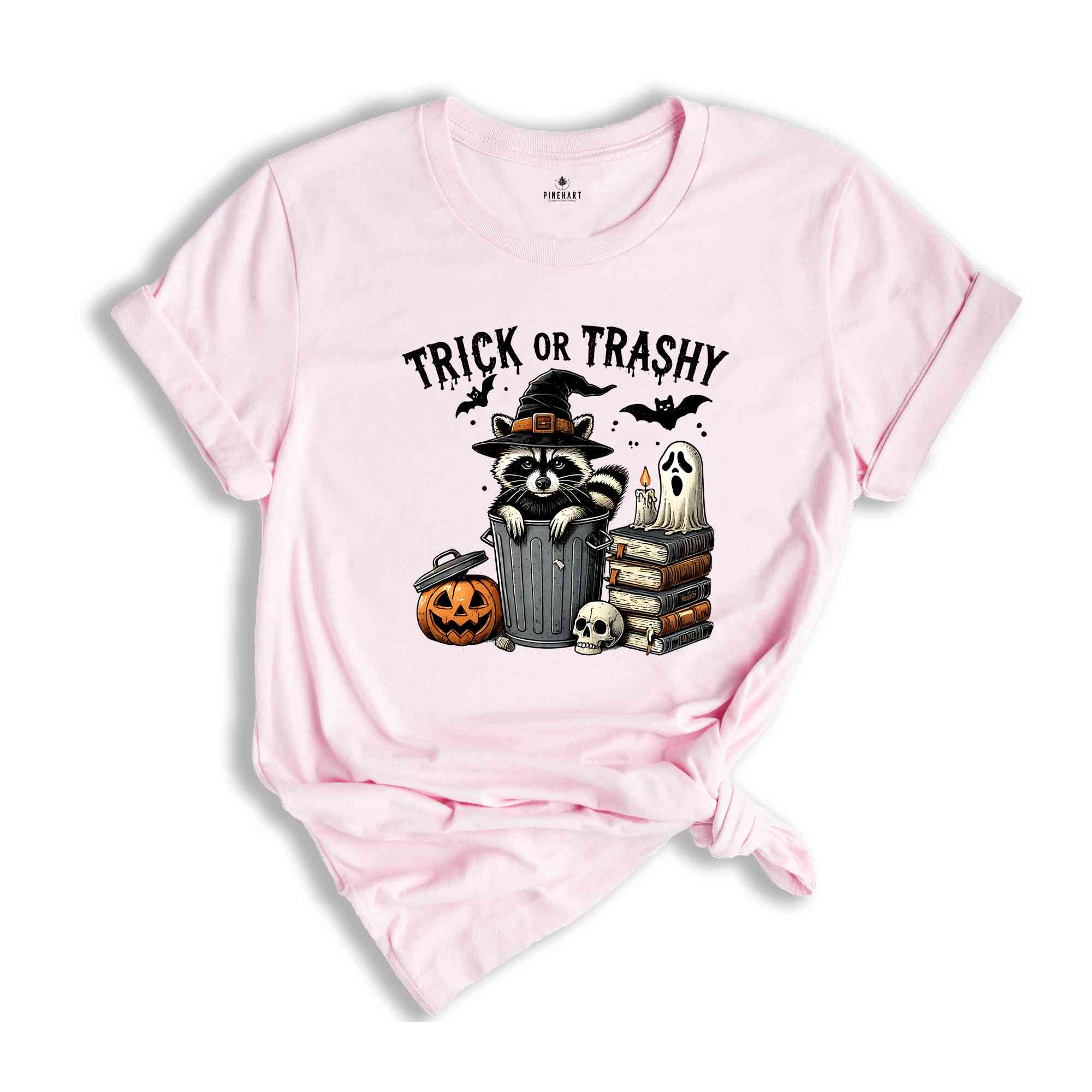 Trick Or Trashy Raccoon Halloween Shirt, Cute Raccoon T-shirt, Retro Raccoon Tee, Halloween Raccoon Tee, Pumpkin Gift