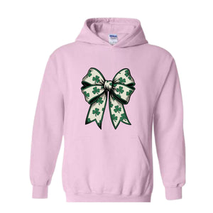 St Patrick's Day Bow Sweatshirt, St Patrick's Day Hoodie, Lucky Shamrock Hoodie, St Patrick's Gift, St Patty's Hoodie, Irish Bow Hoodie