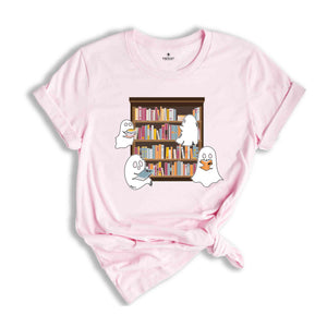 Reading Ghost Shirt, Ghost Shirt, Bookish Ghost Shirt, Book Reader Halloween Shirt, Book Ghosts Shirt, Halloween Shirt, Bookworm Shirt