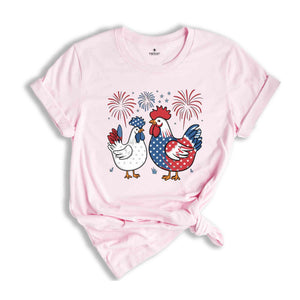 Funny 4th of July Shirt, Chicken Shirt, Independence Day Tee, USA Flag Shirt, Patriotic Shirt, Freedom Shirt, Womens Fourth of July, USA Tee