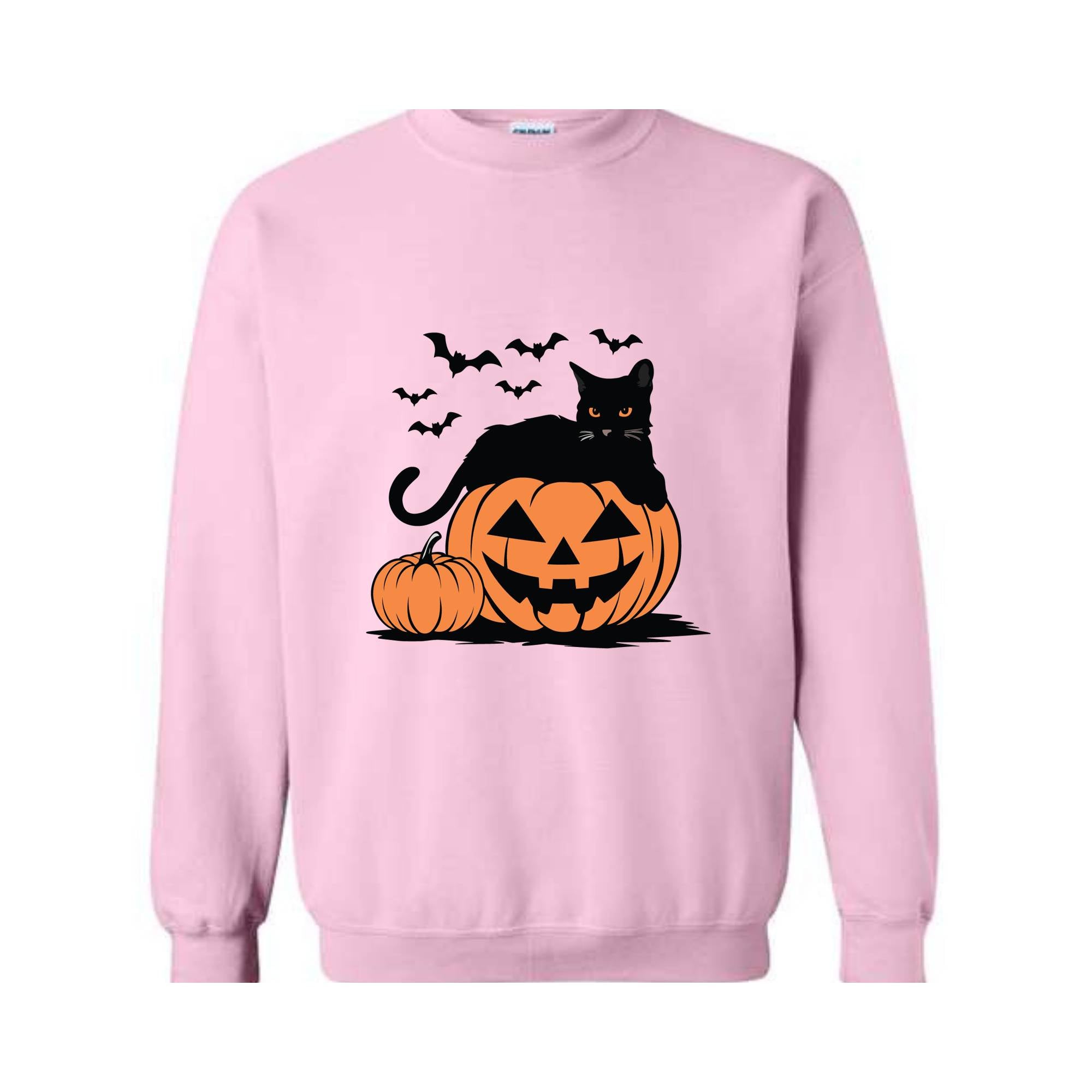 Pumpkin Sweatshirt, Black Cat Halloween Sweatshirt, Retro Halloween Hoodie, Halloween Sweatshirt, Vintage Black Cat Sweatshirt