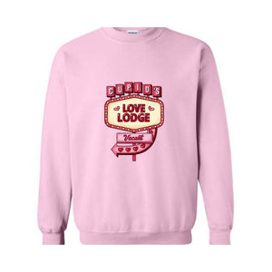 Cupids Love Lodge Vacant Sweatshirt, Valentines Day Sweatshirt, Lover Sweatshirt, Couple Sweatshirt, Gift For Valentines Day