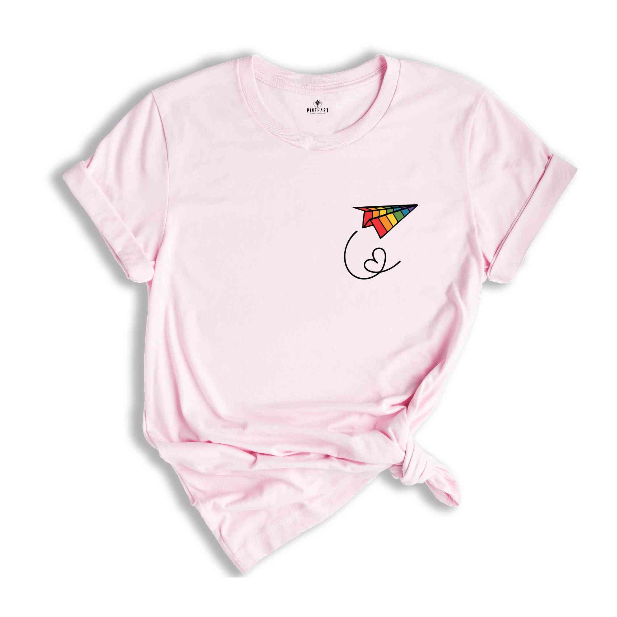 LGBT Shirt, Pride Paper Plane Shirt, LGBT Flag Shirt, Bisexual Shirt, Straight Ally, Lesbian T-Shirts, Rainbow Shirt, Queer Shirt, Gay Pride