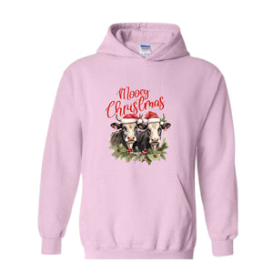 Mooey Christmas Hoodie, Christmas Hoodie, Christmas Gifts, Christmas Cow Hoodie, Christmas Animal Hoodie