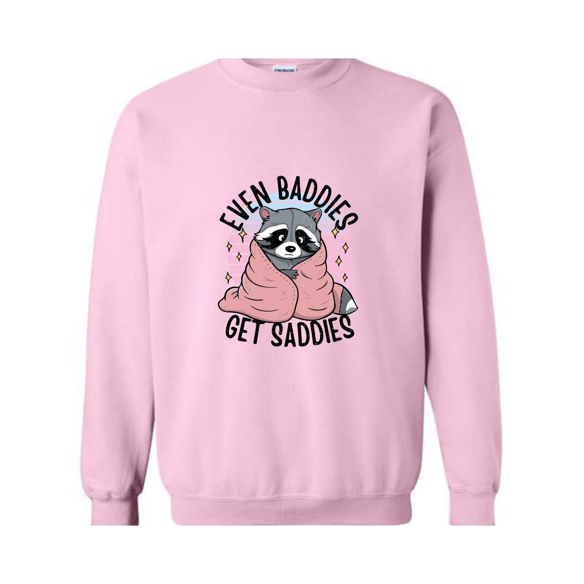 Even Baddies Get Saddies Sweatshirt, Funny Cat Meme Sweater, Cat Hoodie, Cat Meme Sweater For Pet Lovers, Funny Mental Health Hoodie