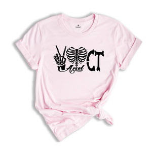 Peace Love and CT Shirt, Radiology Tech Shirt, X-ray Tech Shirt, Rad Tech Shirt, Radiology Technologist Shirt, Ct Gift