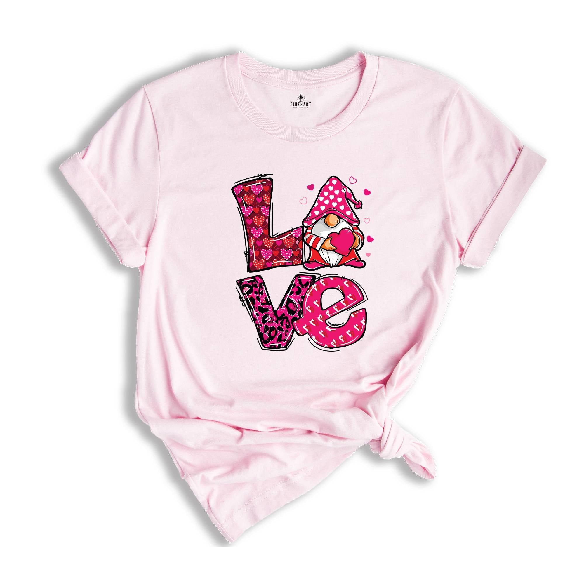 Love Shirt, Love Gnome Shirt, Valentine's Day Shirt, Heart Shirt, Love Heart Shirt, Valentines Gift, Heart Gnome Shirt, Hearts Shirt