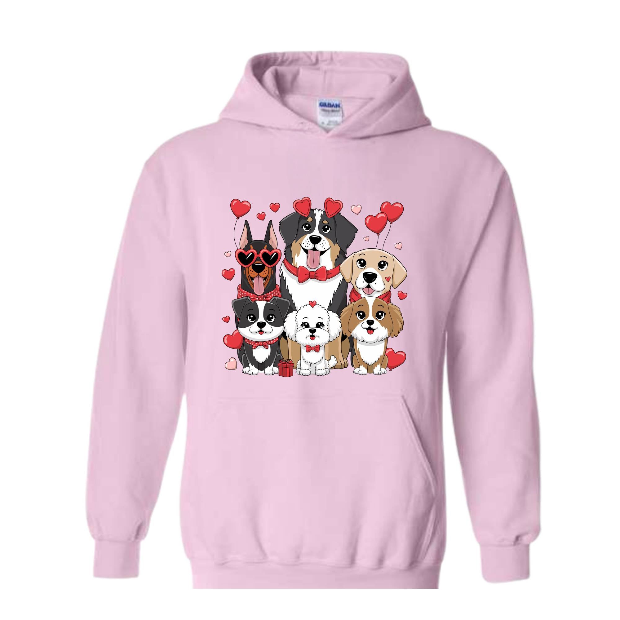 Valentines Dogs Sweatshirt, Dog Lover Valentines Gift, Valentines Hoodie, Dog Mom Hoodie, Dog Valentine Hoodie, Cute Valentines Sweatshirt