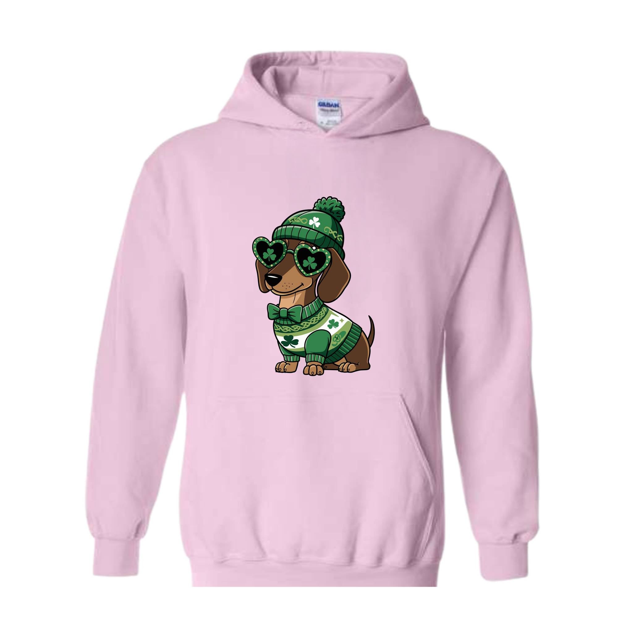 St Patrick's Day Dog Sweatshirt, Irish Hoodie, St Paddy's Day Hoodie, Patrick's Hoodie, Dog Mom Hoodie, Dachshund Dog Hoodie