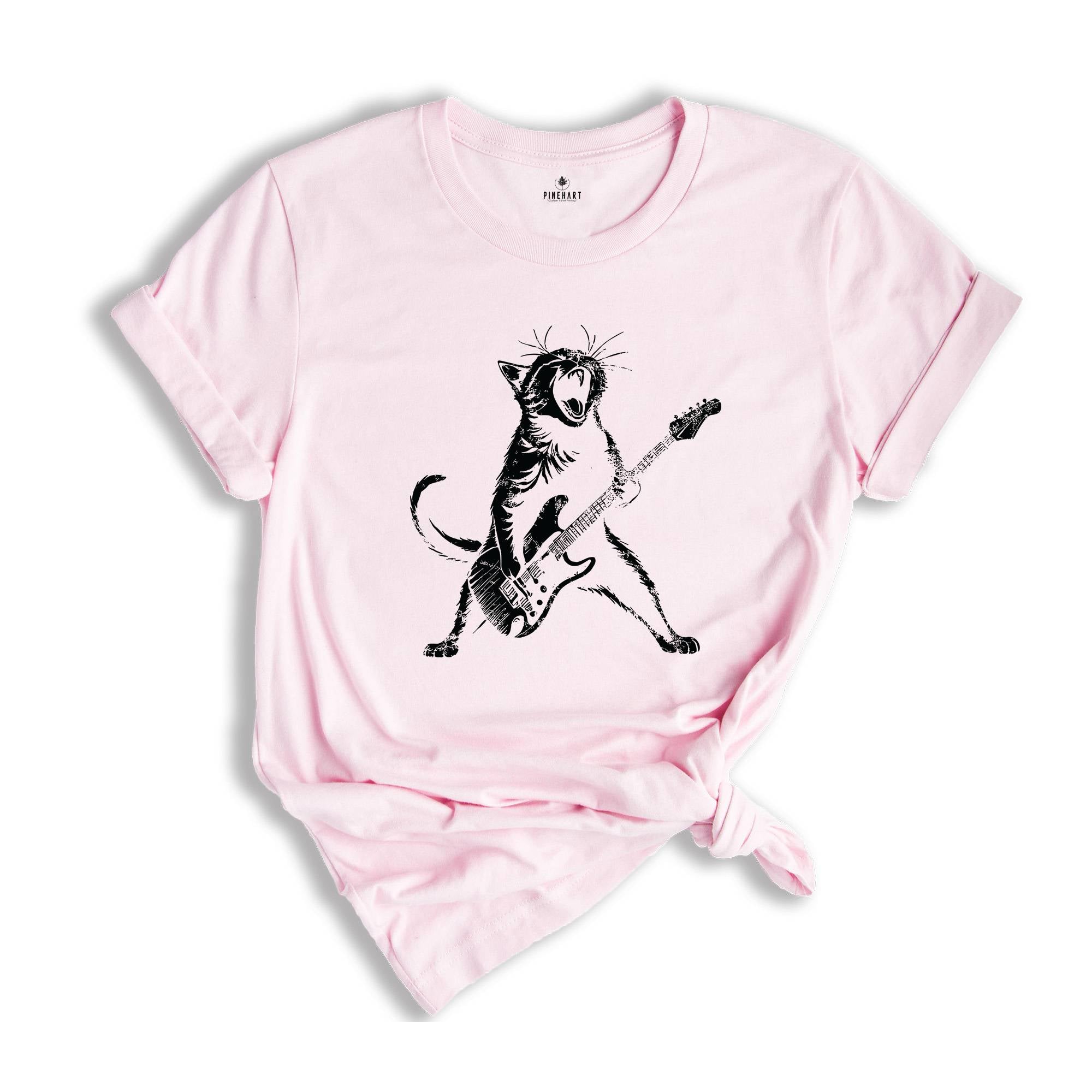 Cat Guitar Shirt, Music Shirt, Guitar Shirt, Cat Shirt, Cat Lover Shirt, Guitar Lover Shirt, Funny Cat Shirt, Cat Music Shirt, Cool Cat Tee