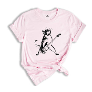 Cat Guitar Shirt, Music Shirt, Guitar Shirt, Cat Shirt, Cat Lover Shirt, Guitar Lover Shirt, Funny Cat Shirt, Cat Music Shirt, Cool Cat Tee