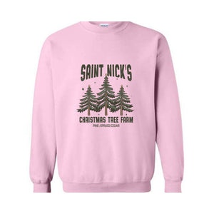 Saint Nick's Christmas Tree Farm Pine Spruce Cedar Sweatshirt, Christmas Sweatshirt, Christmas Gifts, Christmas Tree Sweater