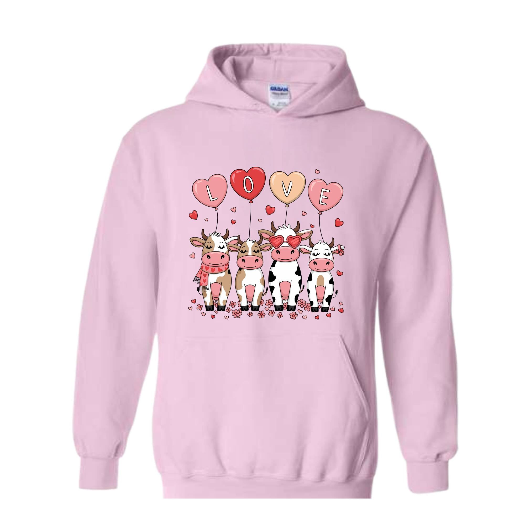 Cow Valentines Sweatshirt, Cow Lover Gift, Valentines Day Hoodie, Cow Hoodie, Valentines Day Hoodie, XOXO Hoodie, Love Sweatshirt