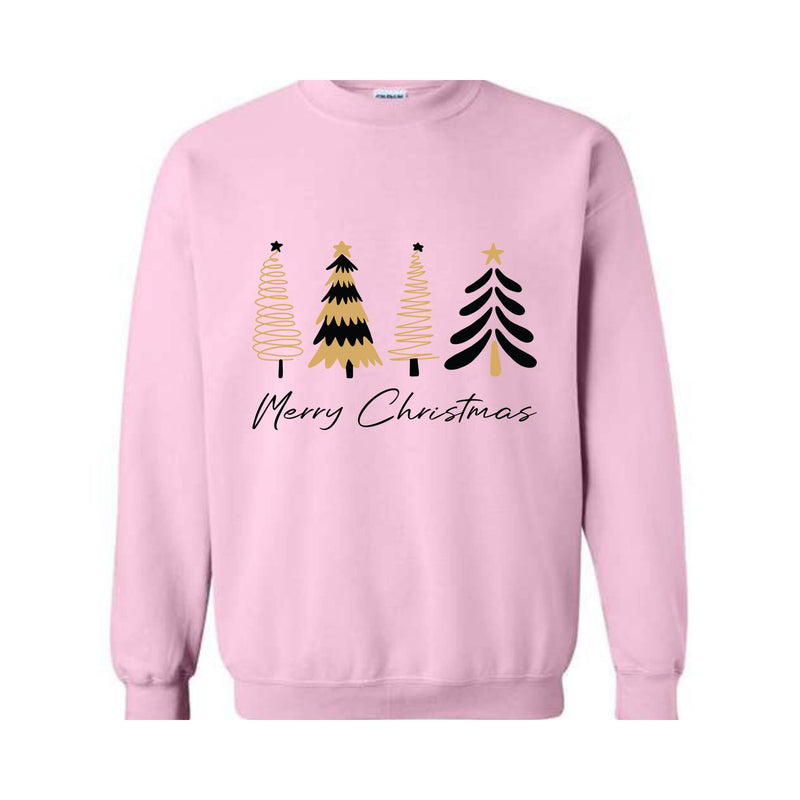 Merry Christmas Sweatshirt, Christmas Trees Sweater, Merry And Bright Sweatshirt, Holiday Sweater, Christmas Gifts