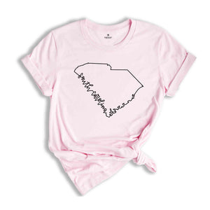 South Carolina State Shirts, South Carolina State Map Shirt, South Carolina Travel Gifts, South Carolina Clothing, South Carolina Sweatshirt